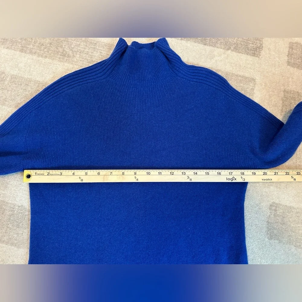 Eileen Fisher Cashmere Funnel-Neck Sweater Royal Blue (Size XS)